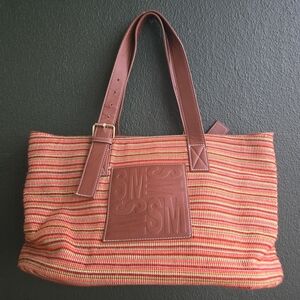Steve Madden Striped Red & Cream Handbag & Brown Leather Wallet